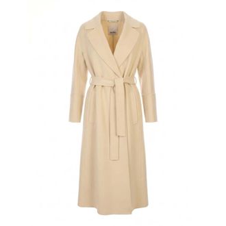 Max Mara Belted Coats, female, Beige, Size: 2XS Elisa Long Coat