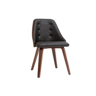 Miliboo Silla Negra Y Madera Oscura Fluffy