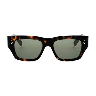 Celine Tortoiseshell Square Frame Sunglasses - Brown
