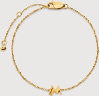 Monica Vinader Gold Initial M Chain Bracelet