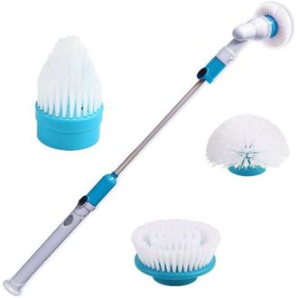 Elle Cepillo De Limpieza El&eacute;ctrico Multiusos, No Recargable, Mango Largo, Cabezales Intercambiables (azul, 1 Unidad) - Fei Yu