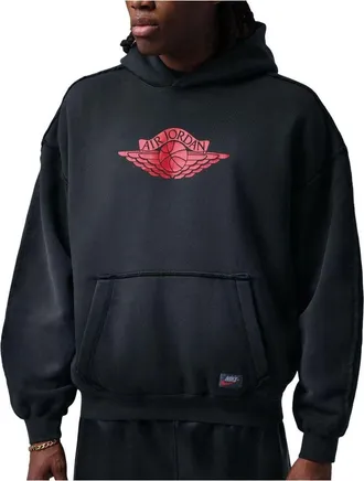 Nike Jordan Flight Wings Fleece Hoodie Black University Red IM9191-010