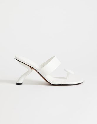 Topshop Natalie - Sandali infradito con tacco medio squadrato bianchi-Bianco