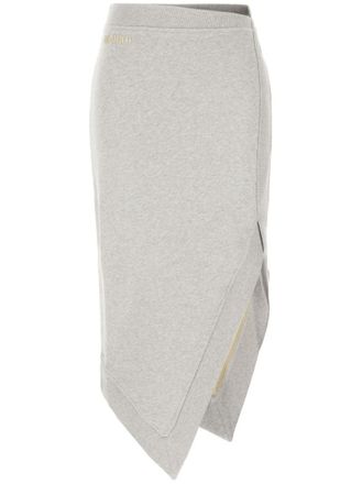 The Attico Grey mlange-effect midi skirt