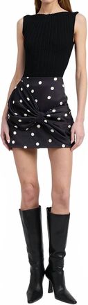 En Saison Polka Dot Mini Skirt In Black/white