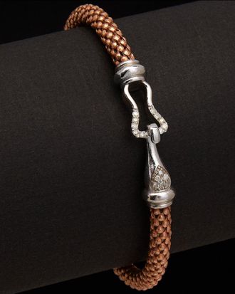 Meshmerise 18K Over Silver 0.15 Ct. Tw. Diamond Bangle Bracelet