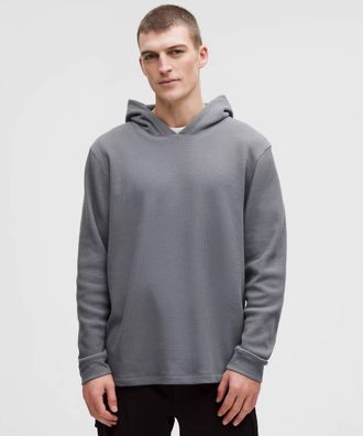 lululemon Mens Cotton Blend Waffle Knit Hoodie In Solar Grey