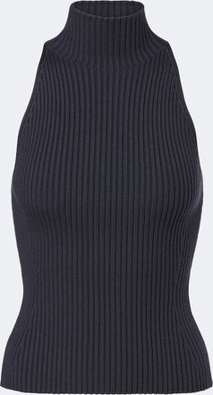 Alaia Ala&iuml;a Top in misto lana a coste a collo alto