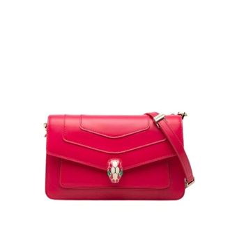 Bulgari Pre-owned Serpenti Forever Schoudertas - Dames - Pre-owned - Roze - Maat: ONE Size Leer