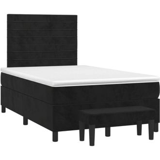 vidaXL Cama Box Spring Con Colch&oacute;n Terciopelo Negro 120x190 Cm Vidaxl