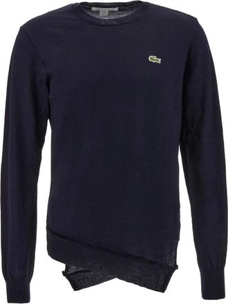 Comme Des Gar&ccedil;ons Asymmetric Hem Wool Knit - Heren - Ronde hals truien - Zwart - S - Wol - Truien & Vesten