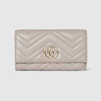 Gucci GG Marmont Continental Wallet, Grey, Leather