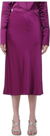 Patrizia Pepe Gonna Midi in Raso - - Skirts - Donna - Viola - S