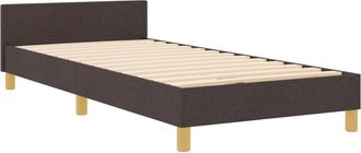 vidaXL Bed Frame with Headboard Dark brown 90 x 190 cm Fabric Vidaxl