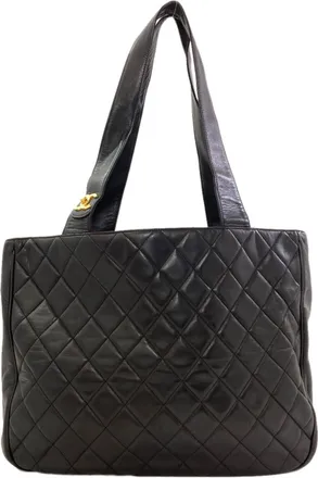 Chanel Black Leather Tote Bag (Pre-Owned)