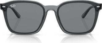 Ray-Ban 66mm Square Sunglasses in Transparent Grey /Dark Grey at Nordstrom