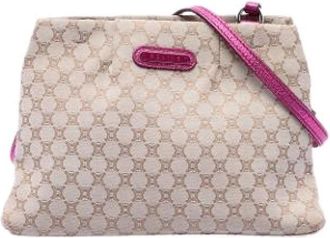 Celine Pre-owned Vintage Canvas Crossbody Bag - Dames - Vintage Schoudertas - Beige - ONE Size - Leer - Vintage