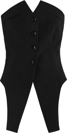 Alexander Wang Strapless Wool Waistcoat - Black - 6 (UK10 / S)