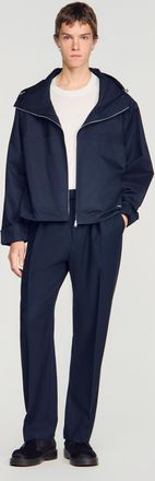 Sandro Hooded zip-up cotton jacket