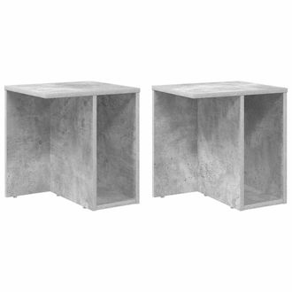 vidaXL Mesa Auxiliar 2 Pcs Gris Concreto 37 X 32 X 40 Cm Vidaxl