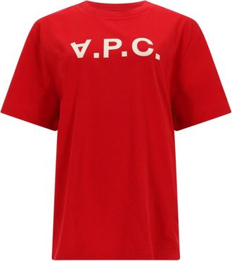 A.P.C. Red Logo Crew Neck T-Shirt