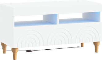 vidaXL Mueble De Tv Led Blanco Madera De Ingenier&iacute;a Vidaxl