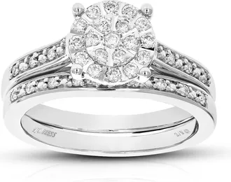 Vir Jewels 2/5 cttw Lab Grown Diamond Wedding Bridal Set in Sterling Silver For Women