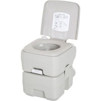 HOMCOM Homcom - Inodoro Port&aacute;til Qu&iacute;mico Ba&ntilde;o Wc Para Camping Ancianos Caravana 20l Con Tapa
