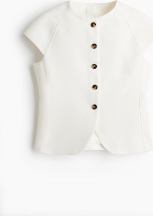 H&M Shirt mit Knopfleiste - White