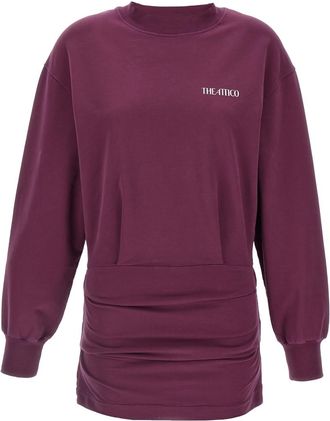 The Attico Maroon Draped mini dress