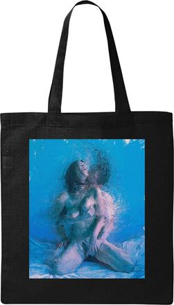 Generic Man and woman passionate hug Natural Ecological Cotton Tote Bag Black