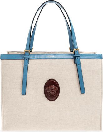 Versace Riviere Grote Tas - Dames - Shoppers - Beige - ONE Size - Katoen - Tassen