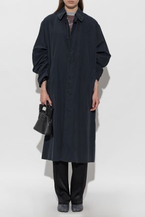 Maison Margiela Single-vent Coat, Womens, Navy Blue