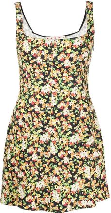 Marni floral-print flared dress - women - Viscose - 46 - Black