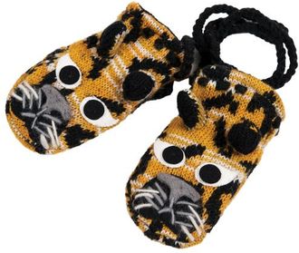 Nirvanna Designs Leopard Mittens in Brown at Nordstrom, Size Small