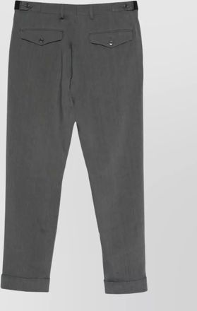 Dries Van Noten philip linen trousers belt loops cuffed hem