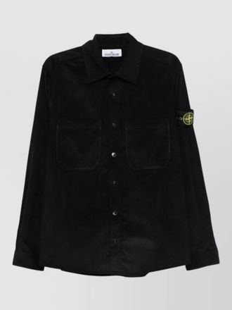 Stone Island corduroy jacket straight cut buttoned cuffs