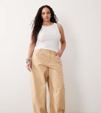 Asos Curve ASOS DESIGN Curve - Pantaloni a cilindro color toffee-Marrone