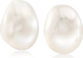 Ross-Simons 16x13mm Cultured Baroque Pearl Earrings in 14kt Yellow Gold