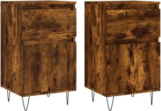 vidaXL Vidaxl - Sideboards 2 pcs Smoked Oak 40x35x70 cm Engineered Wood