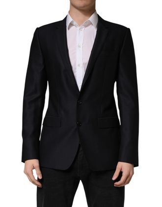 Dolce & Gabbana Womens Black Martini Single Breasted Jacket Blazer Virgin Wool Clothing