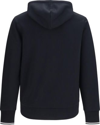 Fred Perry Mens Hoodie With Striped Cuffs Black Cotton Sweatshirts Sweater