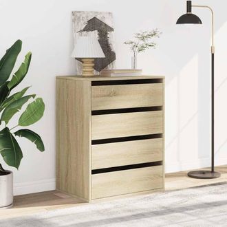 Berkfield Home Classic Corner Chest of Drawers Sonoma Oak 60x41x76 cm Engineered Wood in Light Brown | Size: 60 x 41 x 76 cm
