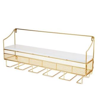 Twine Wall Mounted Wine Rack & Cork Storage in Gold at Nordstrom