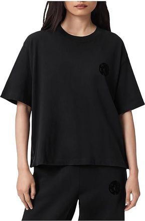 AllSaints Zanda T-Shirts Womens Clothing Black : SM, Cotton