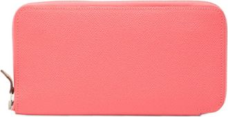 Herm&egrave;s Orange Pink Rose Azalee Epsom Leather Long Wallet (Bi-Fold) (Pre-Owned)