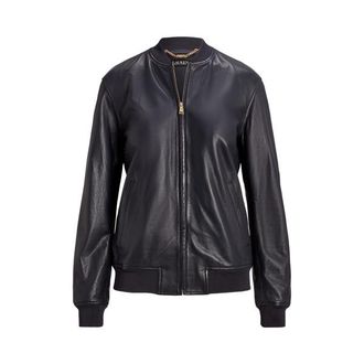Lauren Ralph Lauren Bomber stretch in pelle metallizzata