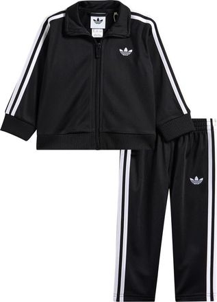 adidas Firebird Track Jacket & Pants Set in Black at Nordstrom, Size 12M