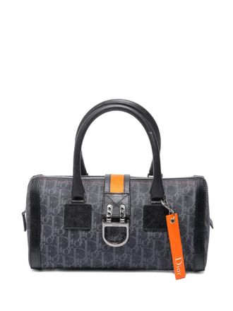 Dior 2005 Boston Trotter-pattern tote bag - women - Denim - One Size - Blue