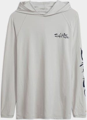 Salt Life Ocean Hooked Performance Hoodie in Mist Grey Heather at Nordstrom, Size Xx-Large